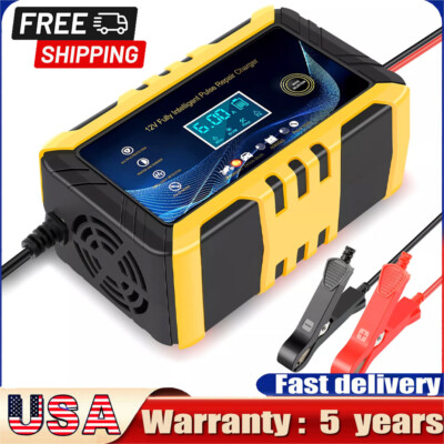 12V/24V 6A Car Fully Automatic Battery Charger AGM GEL Intelligent Pulse Repair