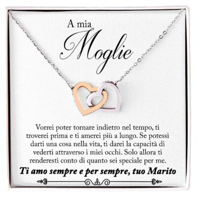 Collana Donna Moglie Compleanno Regalo per lei - Cofanetto con DEDICA incluso