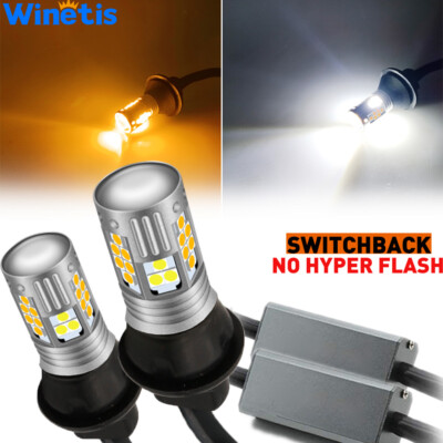 Winetis 1157 LED Turn Signal Light Bulbs Switchback Amber White No Hyper Flash