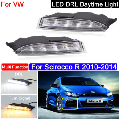 Daytime Running Lights LED DRL Fog Lamp Replacement Bumper For VW Scirocco R