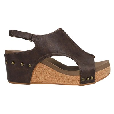 Женские коричневые повседневные сандалии Corkys Carley Wedge 30-5316-CHSM