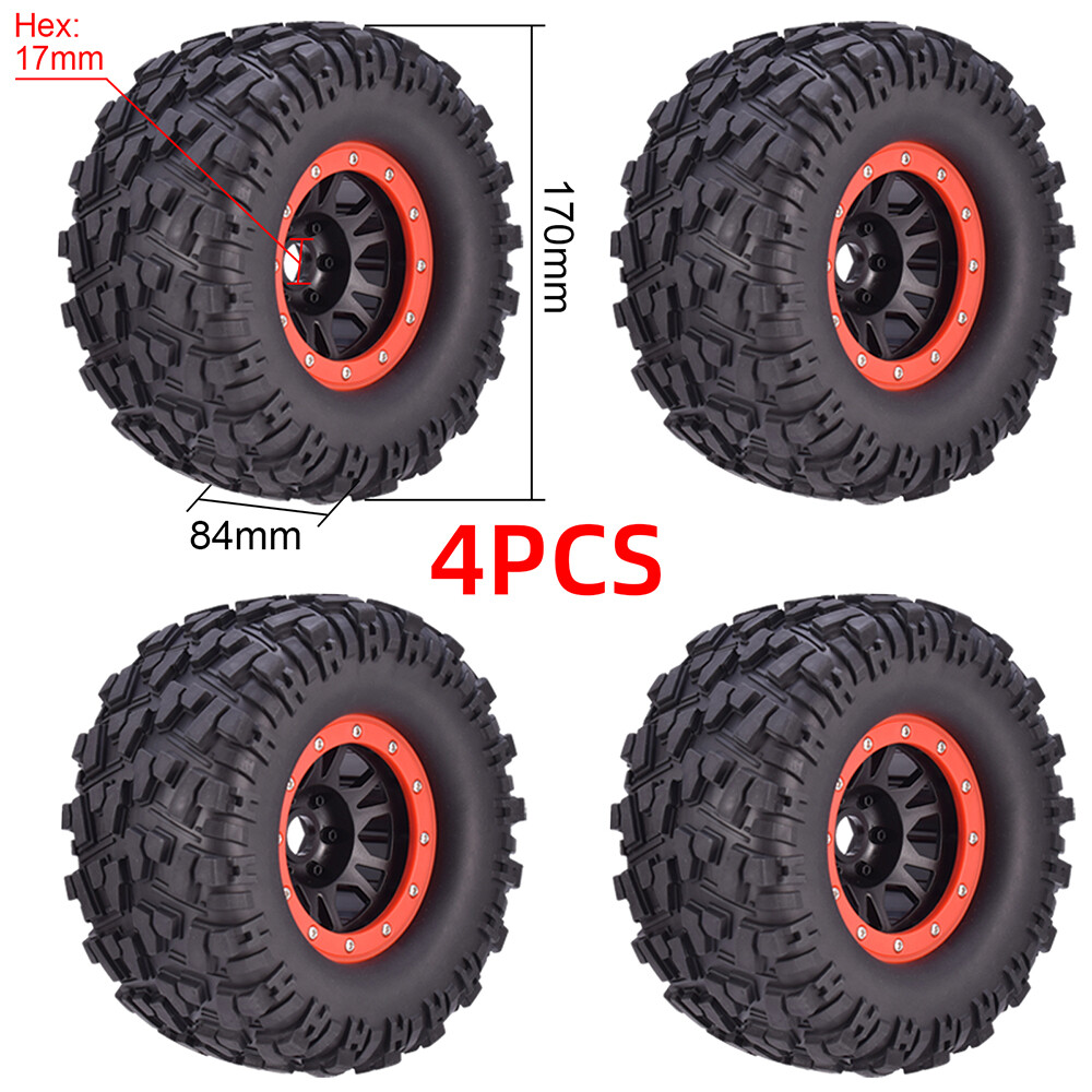 Tires Wheels 17mm Hub Hex for 1/8 RC Car HSP Redcat Traxxas Trx4 Monster Truck