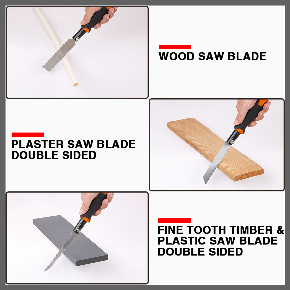 3in1 Mini Hand Saw Set Cut Wood Timber Plastic Cutting Tool NonSlip