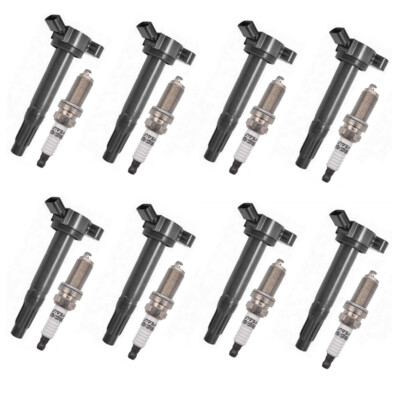 8pcs Ignition Coil + 8pcs Spark Plug KIT For Toyota Sequoia Land Cruiser V8 5.7L