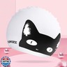 COPOZZ Adult Swim Caps, Silicone Waterproof Comfortable Swimming Cap for Women, Long and Short Hair(Black Cat-12yrs+)