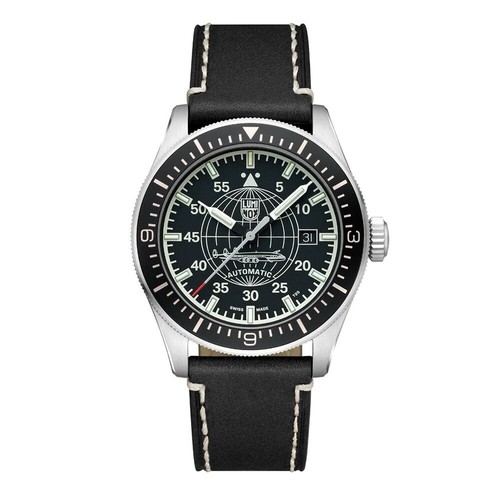 Pre-owned Luminox Constellation Automatic Black Dial Leather Band Men's Watch Xa.9601
