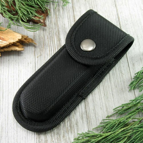 NEW 4pcs Hard Boxed Reinforced Nylon Belt Sheath for 5" Folding Knife Black USA