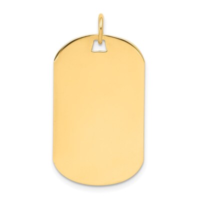 Pre-owned Diamond2deal 14k Yellow Gold .035 Gauge Engraveable Dog Tag Disc Charm Pendant L-1.19 Inch