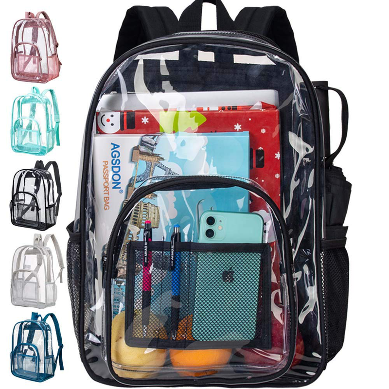 Clear Backpack, Heavy Duty Through Bookbag For Women, 16" Tr