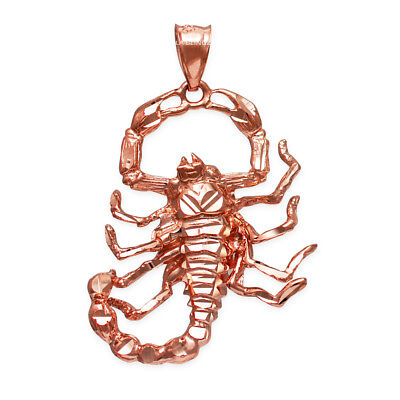 Pre-owned La Blingz 10k Rose Gold Mens Scorpion Dc Pendant In Pink