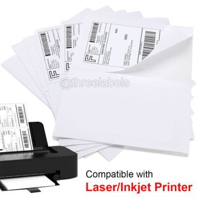 50-500 Premium Half Sheet Shipping Labels 8.5x5.5 Self Adhesive Blank Labels USA