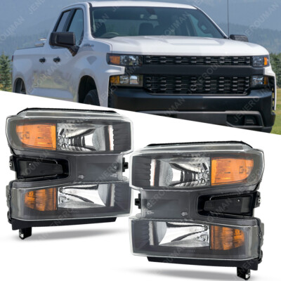 Pair Fit For 19-21 Chevy Silverado 1500 Headlights Head Light Lamps Custom WT