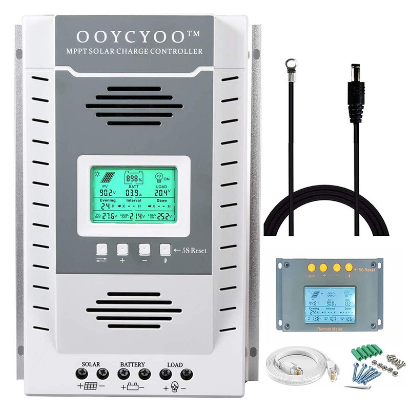100A 80A 60A-20A MPPT Solar Panel Regulator Charge Controller 12V/24V PV 100V A2