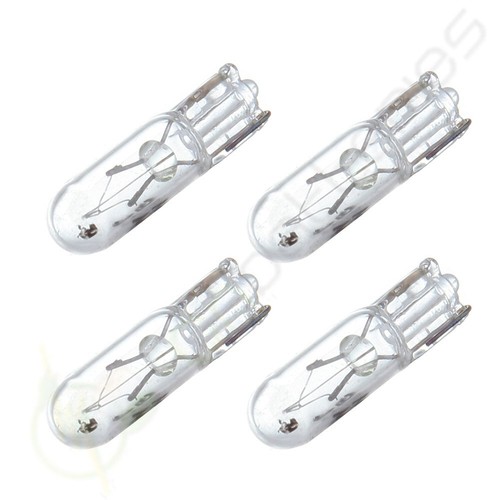 50X T5 37 70 74 Clear Glass White Halogen Dashboard Lights 12V Mini-Wedge Bulbs