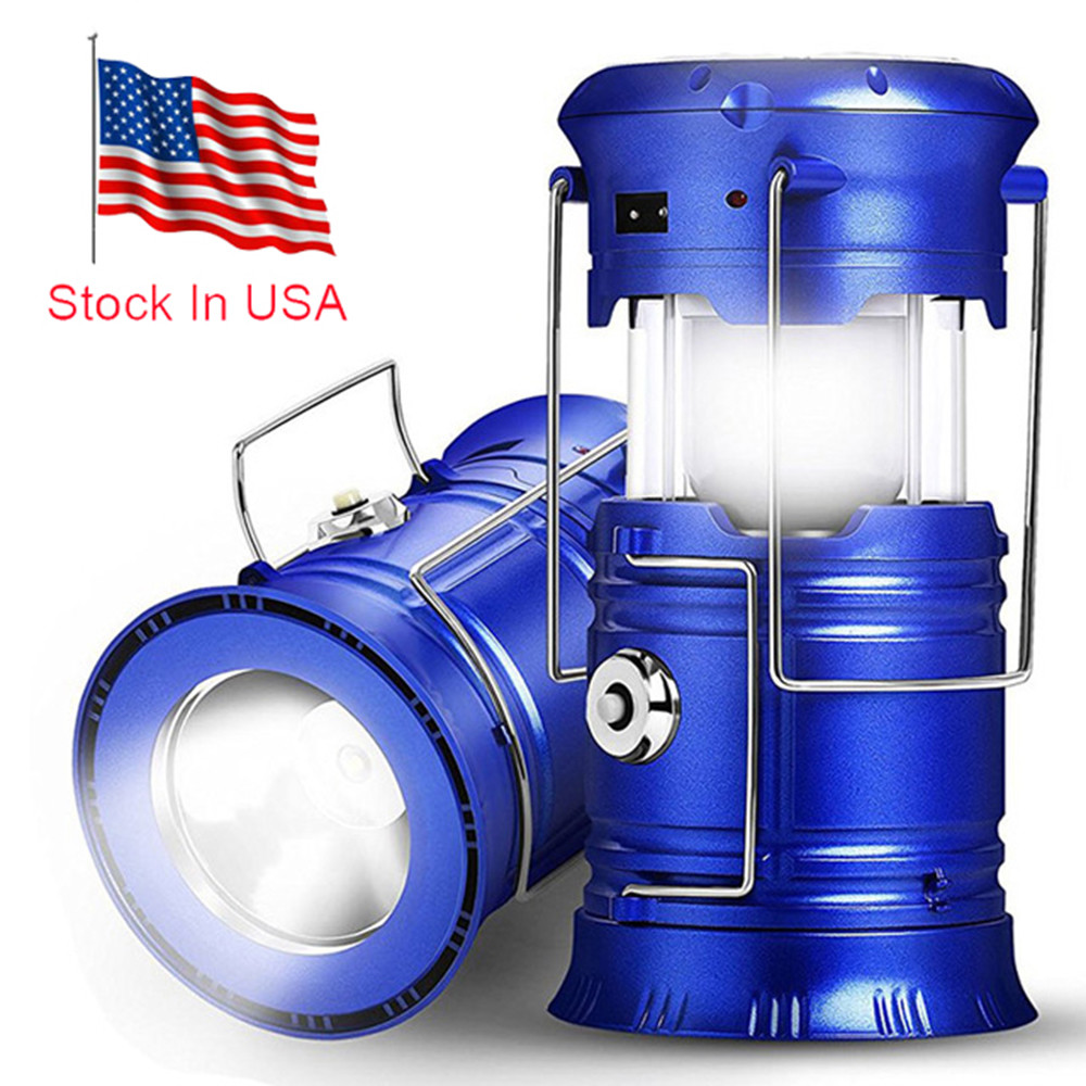 Portable Solar Lantern Rechargeable LED Tent Lamp Light Torch For Camping