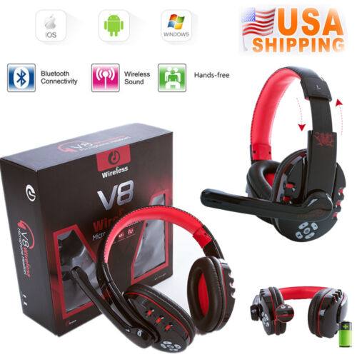 v8 wireless bluetooth gaming headset earphone headphone