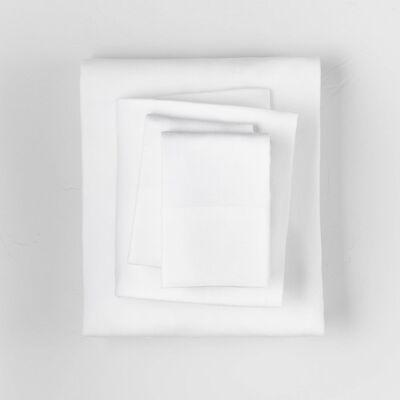 Full Linen Blend Sheet Set White - Casaluna