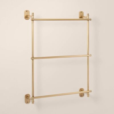 Wall-Mounted Brass Ladder Towel Rack Antique Finish - Hearth & Hand