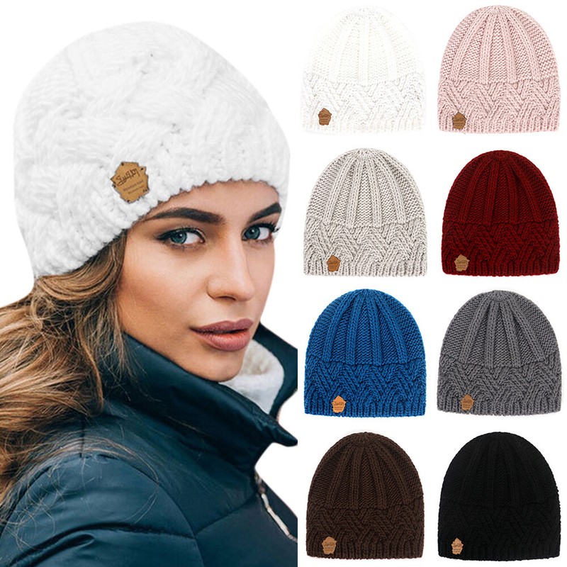 Damen Mütze Beanie Strickmütze Wollmütze Mütze Gestrickt Skimütze Wintermütze