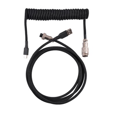 US Mechanical Keyboard Aviator Cable Aviation Connector Coiled Type-C USB Wire