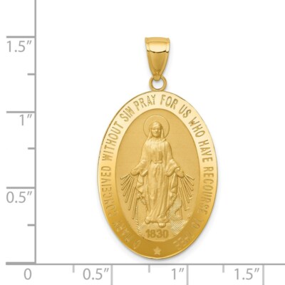 Pre-owned Superdealsforeverything Real 14kt Yellow Gold Miraculous Medal Pendant