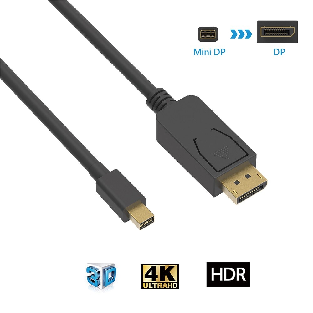 10Ft Mini-DisplayPort to DisplayPort Cable V1.2 4K 60Hz