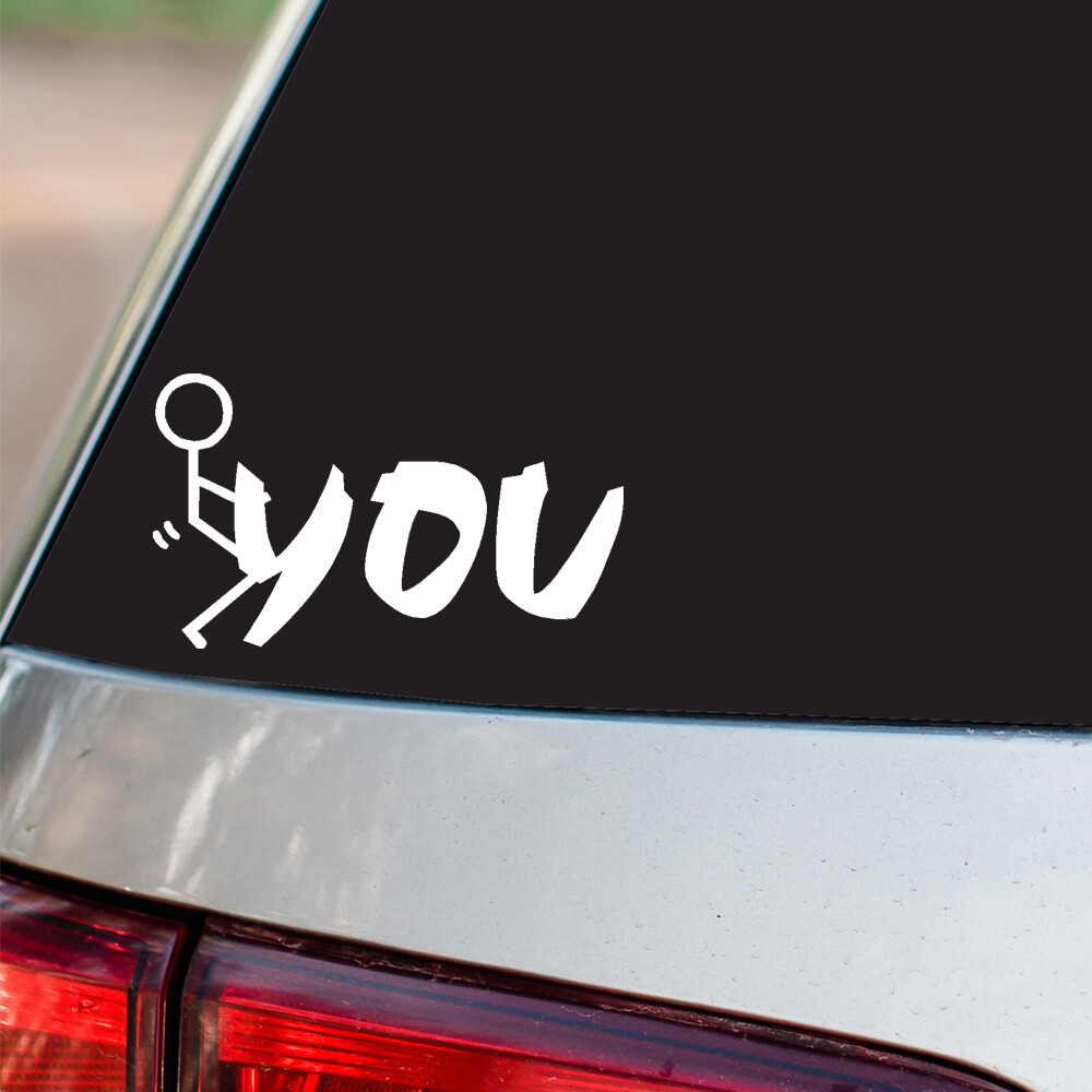 F You Sticker Funny Rude Prank sticker all chrome and regular vinyl colors