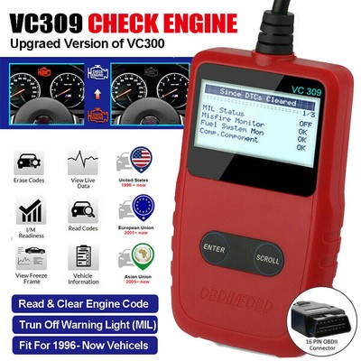 VC309 Car Engine Fault Code Reader Automotive OBD2 Scanner Check Engine Light US