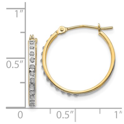 Pre-owned Diamond2deal 14k Yellow Gold Diamond Fascination Round Hinged Hoop Earrings Gift For Women