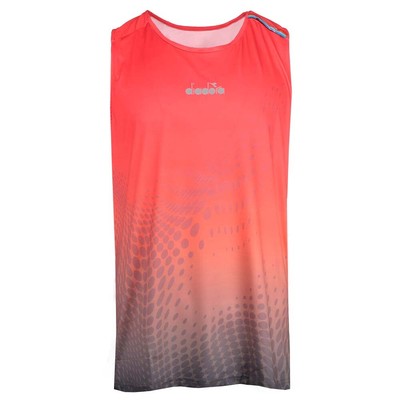 Diadora Super Light Be One Running Crew Neck Athletic Tank Top Mens Grey, Red Ca