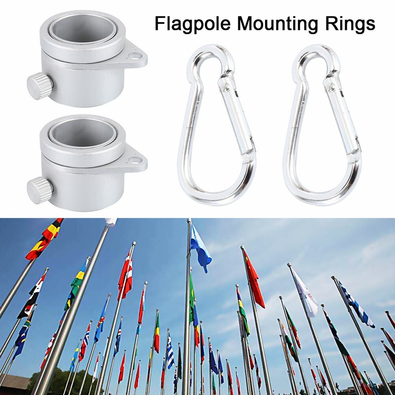 2/4 Fahnenmast Ringe Fahnenmast Zubehör Montage Fahnenstange Befestigungsring