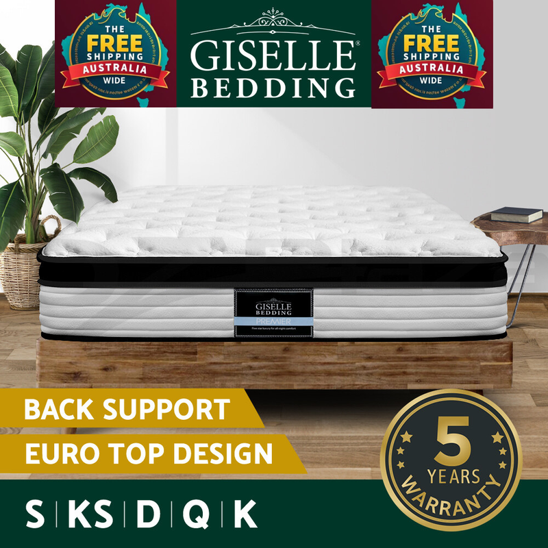 Giselle Mattress QUEEN DOUBLE KING SINGLE Bed Euro Top Spring Foam Medium Firm