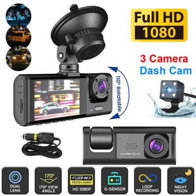Camara De Seguridad 3 lenses Dash Cam Para Carro Auto Delantero/Trasero/Interior