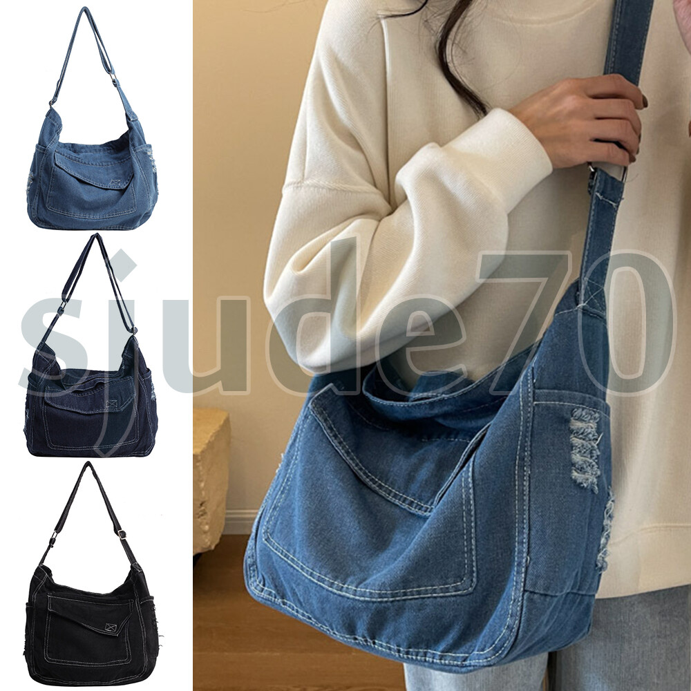 【GRANCY】DenimpantsStyle ShoulderBag Amazon.com: Fashion denim handbag shoulder bag large