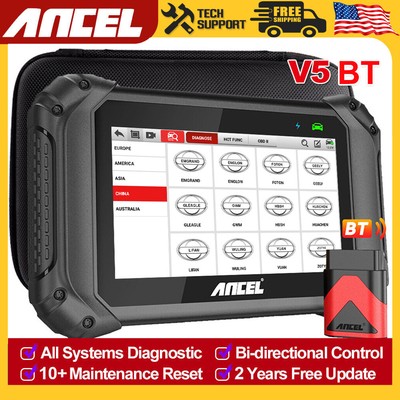 ANCEL Bluetooth OBD2 Scanner Automotive Bi-Directional Diagnostic Tool ABS BMS