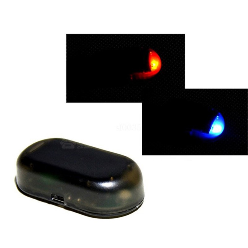 Theft Flash Red Blue Fake Solar Auto Car Alarm Light