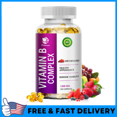 Vitamin B Complex w/ Folic acid Immune, Energy & Nervous System Support 120 Caps