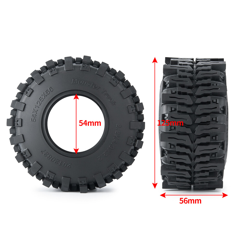 1/10 RC Crawler 1.9Inch 2.2Inch Rubber Tyre 125*54*56MM RC Car 2.2 Wheel Tires