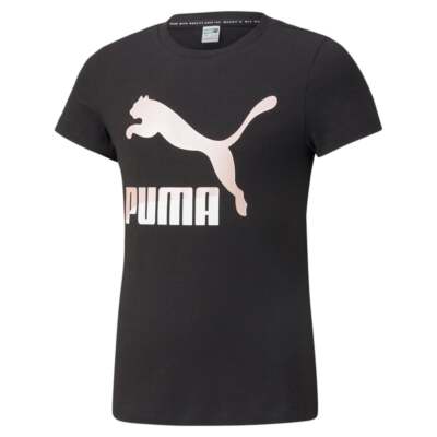 

Футболка Puma Classics с круглым вырезом и логотипом для мальчиков, черные повседневные топы для молодежи, 530208-56, Черный, Puma Classics Logo Crew Neck T-Shirt Youth