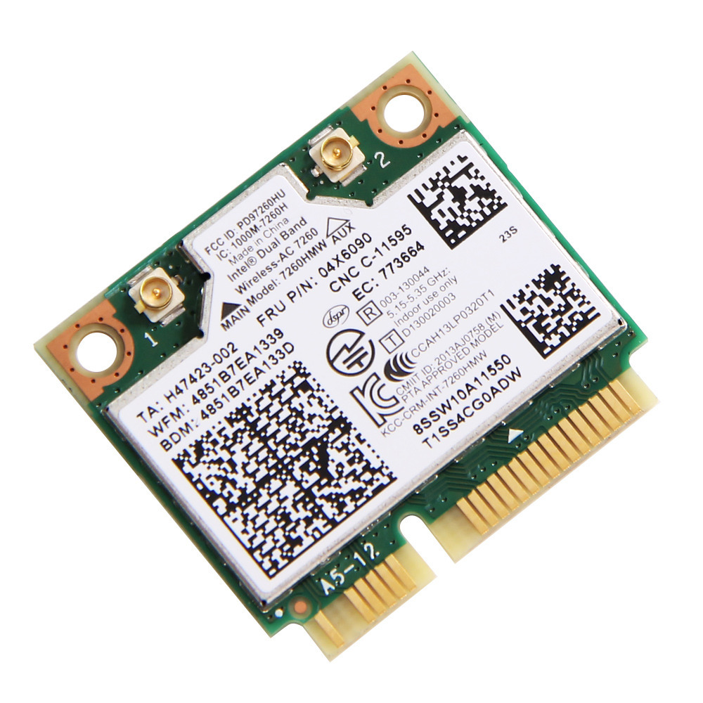 Intel Dual Band Wireless Ac 7260 7260hmw Half Mini Pcie Pci Express Wlan Wifi Card Module 802 11 Ac 867mbps Bluetooth Bt 04w3814 For Ibm Lenovo Talkingbread Co Il