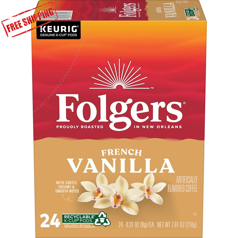 Folgers French Vanilla Artificially Flavored Coffee, 24 K-Cu