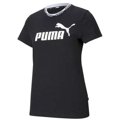 

Puma Amplified Graphic Crew Neck Short Sleeve TShirt Womens Size  Casual Tops, Черный