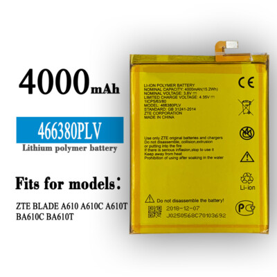 Replacement New Battery For ZTE BLADE A610 A610C 466380PLV 4000mAh Mobile Phone
