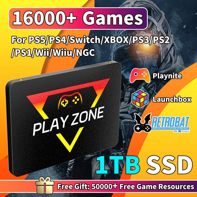 Playzone 1TB SSD Retro Game Consoles Ps5/Ps4/Ps3/Xbox One/Switch+