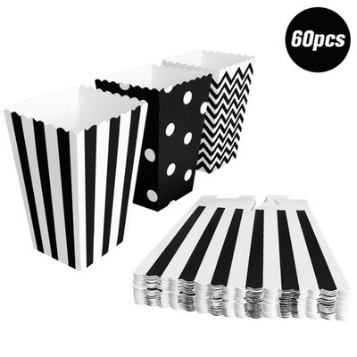 BangShou - 60 Sacchetti per Popcorn Caramelle Biscotti e Dolci (Nero)