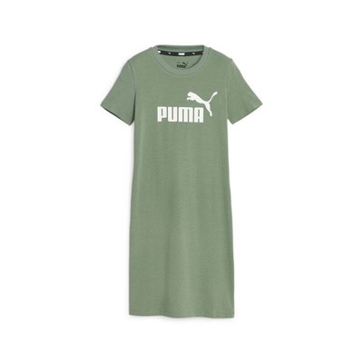 Puma Essential Тонкое платье-футболка с коротким рукавом женское зеленое повседневное 84834944