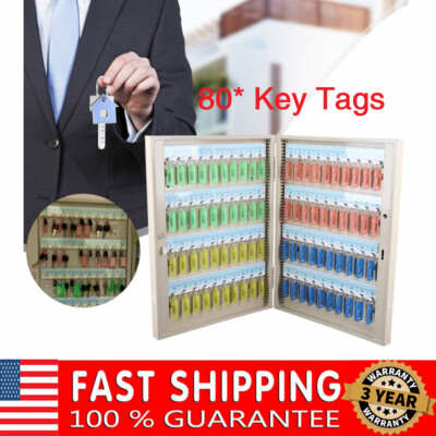 80 Key Lock Box Storage Safe Cabinet Wall Mount Organizer Holder Car Dealers NEW
