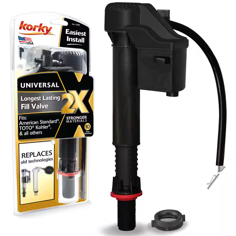 Toilet Fill Valve Universal Adjustable Quiet Repair Kit Long Life Water Saver
