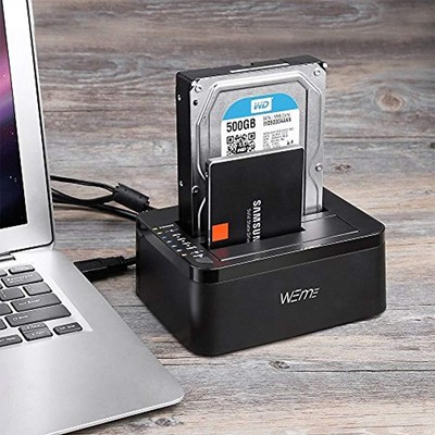 USB 3.0 SATA Dual-Bay External Hard Drive Docking Station Offline Function For 