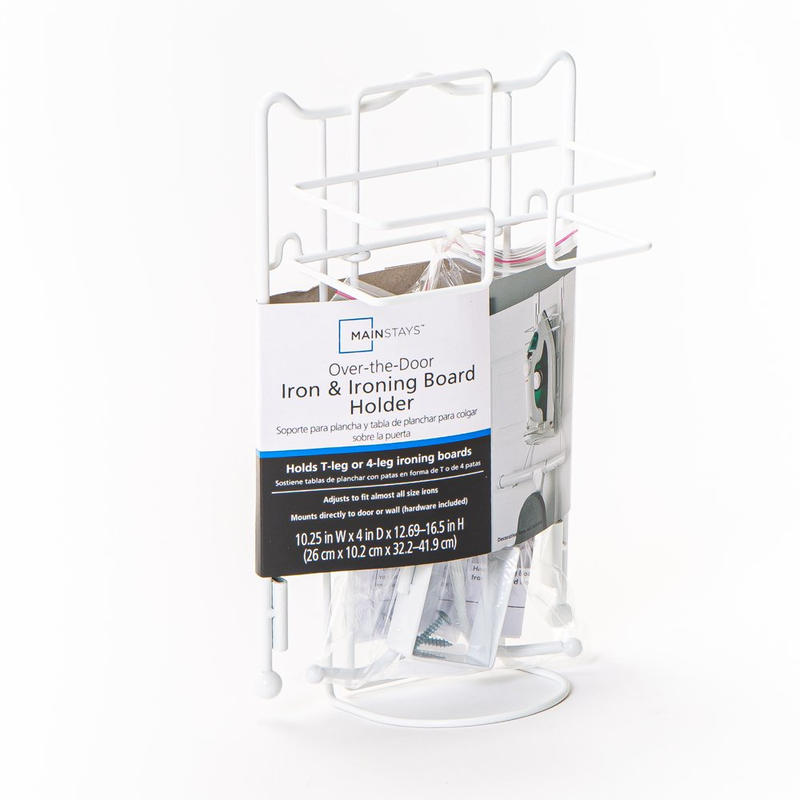 White Over-The-Door Iron & Ironing Board Holder